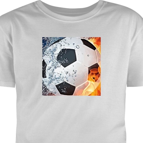 Børne T-shirt | Behagelig T-shirt til Børn Fodbold Ild grå 2-3 År