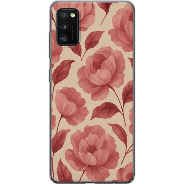 Samsung Galaxy A41 Läpinäkyvä kuori Ruusun Kukinta