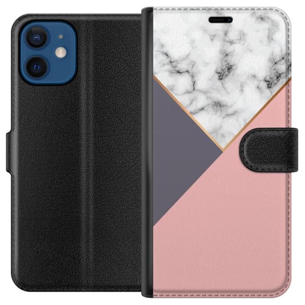 Kompatibelt Plånboksfodral till Apple iPhone 12 mini Marble Cut