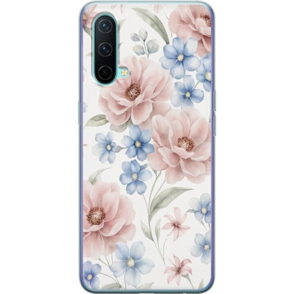 OnePlus Nord CE 5G Genomskinligt Skal Romantiska blommor