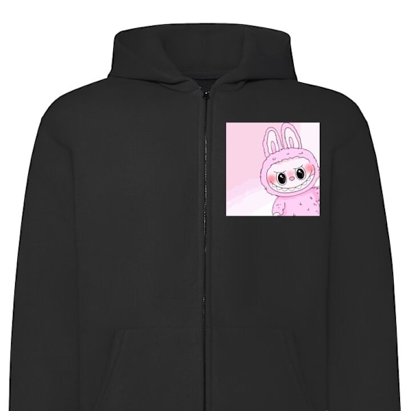 Zip-Hoodie til Børn | Hættetrøje med Lynlås Labubu Bunny S sort one size