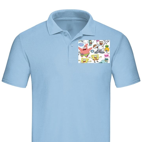 Poloshirt til Voksen | Elegant Poloshirt SvampeBob Firkant Lyseblå Medium