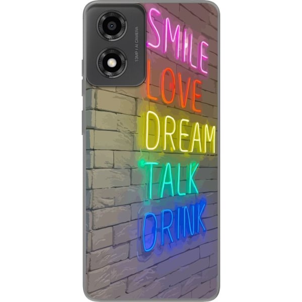 Motorola Moto E14 Gennemsigtig cover Smil Kærlighed