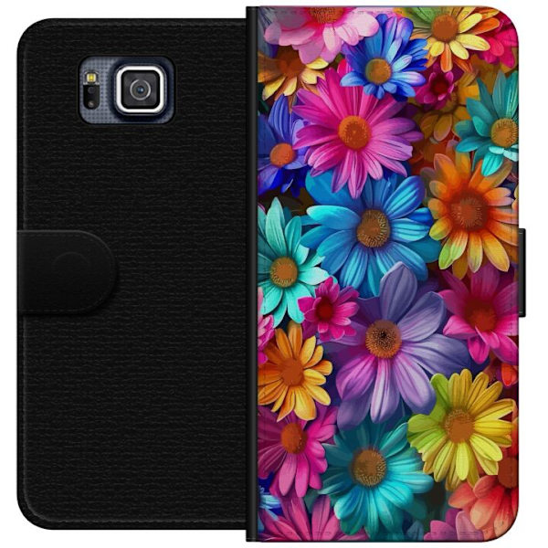 Samsung Galaxy Alpha Plånboksfodral Gerbera Blommor Färgglad Dekor Blommotiv Populärt Heminredning Färg Rik Väggkonst Design