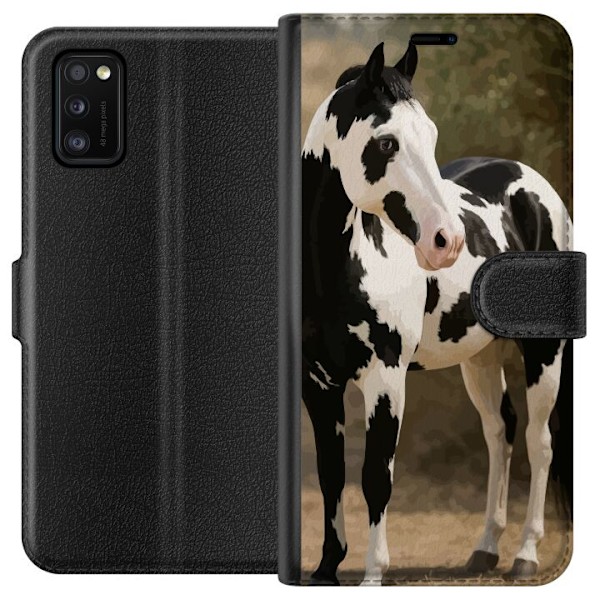 Samsung Galaxy A41 Tegnebogsetui Smuk Hest - elegant illustration af hestemotiv