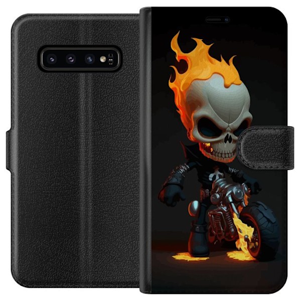 Samsung Galaxy S10 Lompakkokotelo Luuranko Moottori