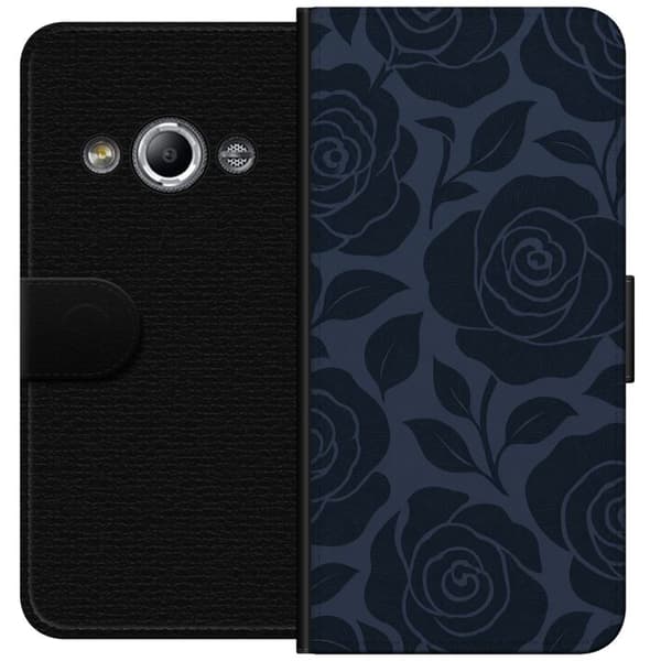 Kompatibel Tegnebogsetui til Samsung Galaxy Xcover 3 Blå midnatsroser blå