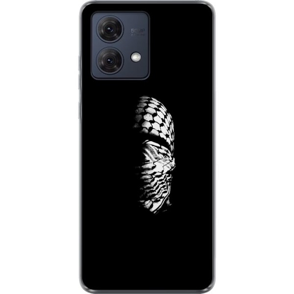 Motorola Moto G84 Läpinäkyvä kuori Keffiyeh-kuviointi - klassinen palestiinalainen mustavalkoinen shaali, jolla on kulttuurinen merkitys