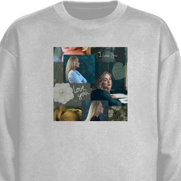 Sweatshirt til Voksne | Klassisk Collegebluse Adele grå M