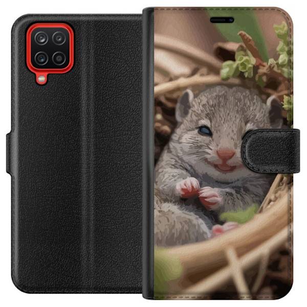 Samsung Galaxy A12 Tegnebogsetui Rotte Smilende Dyremotiv By Motiv Urban Grafisk Design Populært Sjovt Motiv Kunstart Stil