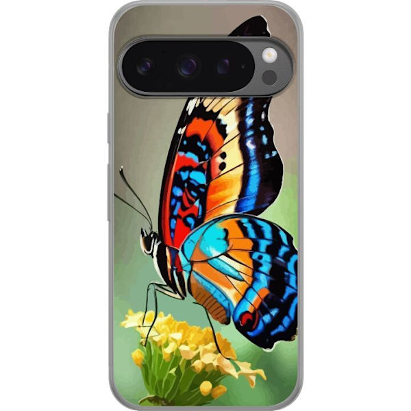 Google Pixel 9 Pro XL Gennemsigtig cover Sommerfugl Natur Sommer Motiv Vinger Farverig Design Populær Dekoration Grafisk Eksotisk Tema