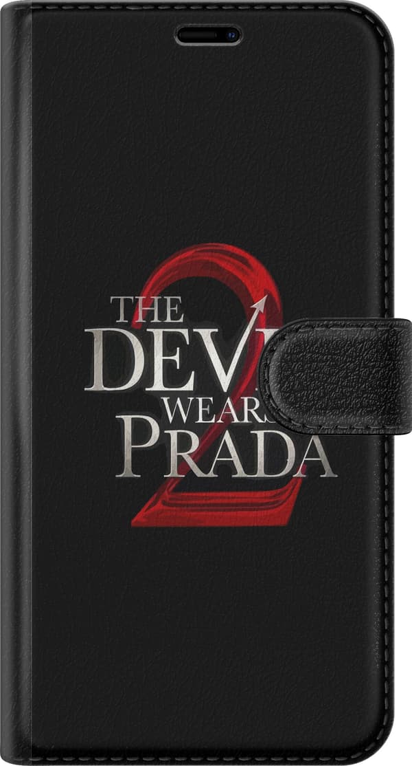 Kompatibel Tegnebogsetui til Apple iPhone 7 Plus The Devil Wears Prada 2 med hvid filmtitel og et rødt 2-tal på sort baggrund sort