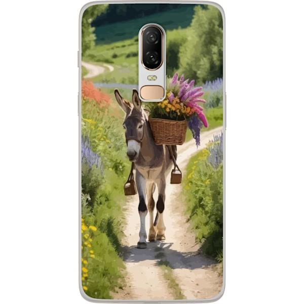 OnePlus 6 Genomskinligt Skal Åsna Djurmotiv Rolig Design Naturmotiv Populär Dekor Humor Grafiskt Djurtema Exotiskt
