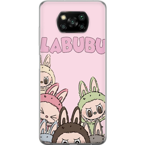Xiaomi Poco X3 NFC Läpinäkyvä kuori Labubu Pop Mart Hahmot Keräilykohteet Suosittu Hahmosarja Suunnittelu Pop Mart Leikkikalutaide Aihe