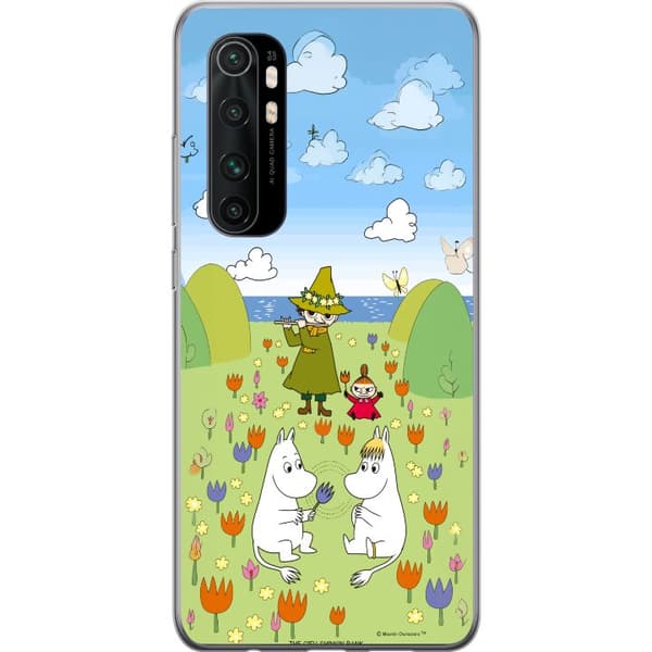 Kompatibelt Mobilskal till Xiaomi Mi Note 10 Lite Mumin i blomsteräng grön