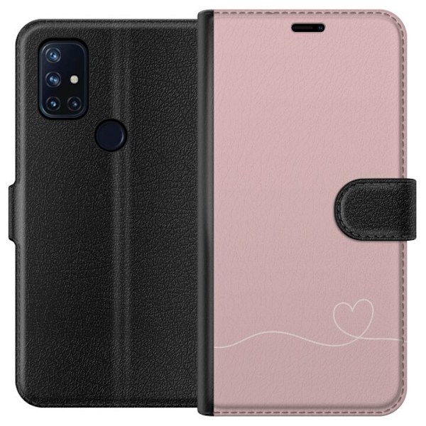 OnePlus Nord N10 5G Lommeboketui Rosa Hjärna Design