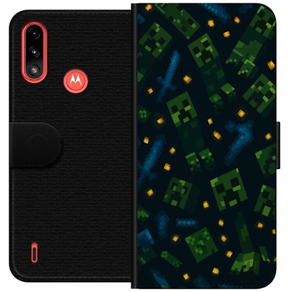 Motorola Moto E7 Power Tegnebogsetui Minecraft Dungeons Mob