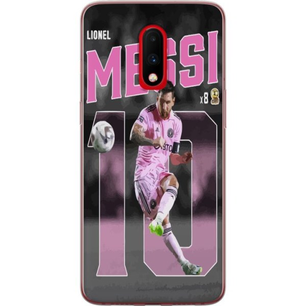 OnePlus 7 Genomskinligt Skal Lionel Messi - Rosa