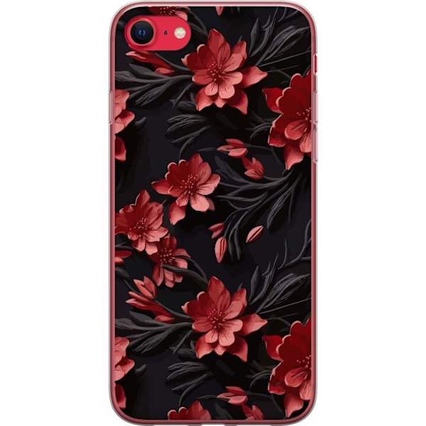 Apple iPhone 16e Genomskinligt Skal Blommor röda