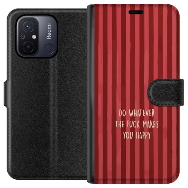 Kompatibel Tegnebogsetui til Xiaomi Redmi 12C Gör det som gör dig glad rød