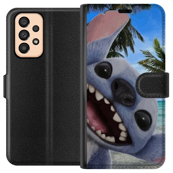 Samsung Galaxy A33 5G Plånboksfodral Stitch mobilskal med Palmer i söt vänskapsdesign