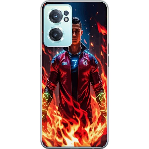 OnePlus Nord CE 2 5G Gennemsigtig cover Ronaldo Inferno - fodboldhelt i flammer