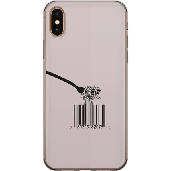 Kompatibelt Mobildeksel til Apple iPhone XS Spaghetti och streckkod beige