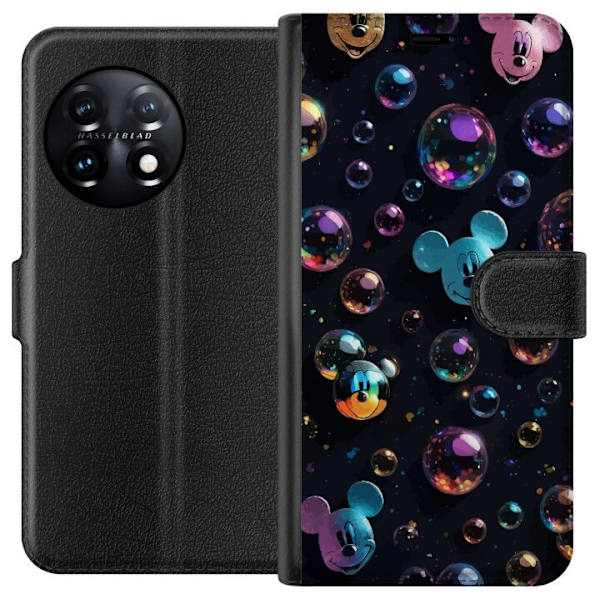 OnePlus 11 Plånboksfodral Musse Pigg Disney Bubblor Design Roligt Motiv Populär Disneyfigur Tecknad Serie Barnklassiker