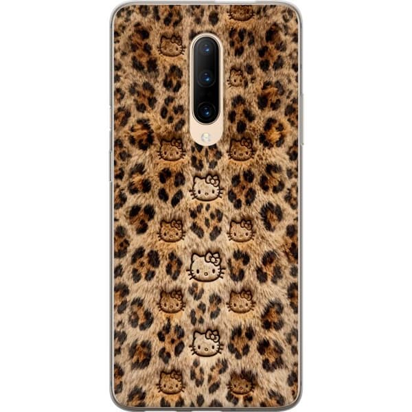 Kompatibelt Mobildeksel til OnePlus 7 Pro Søtt leopardmønster med katteansikter i leken design brun