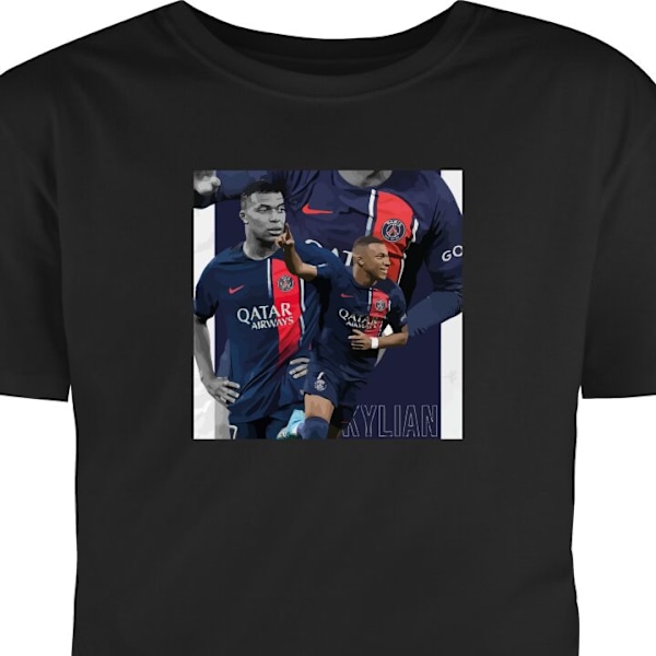 Børne T-shirt | Behagelig T-shirt til Børn Kylian Mbappé sort 2-3 År