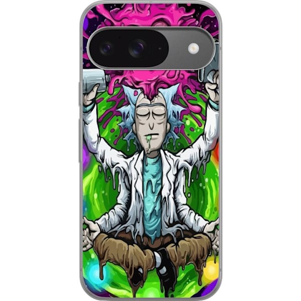 Google Pixel 9 Läpinäkyvä kuori Rick ja Morty