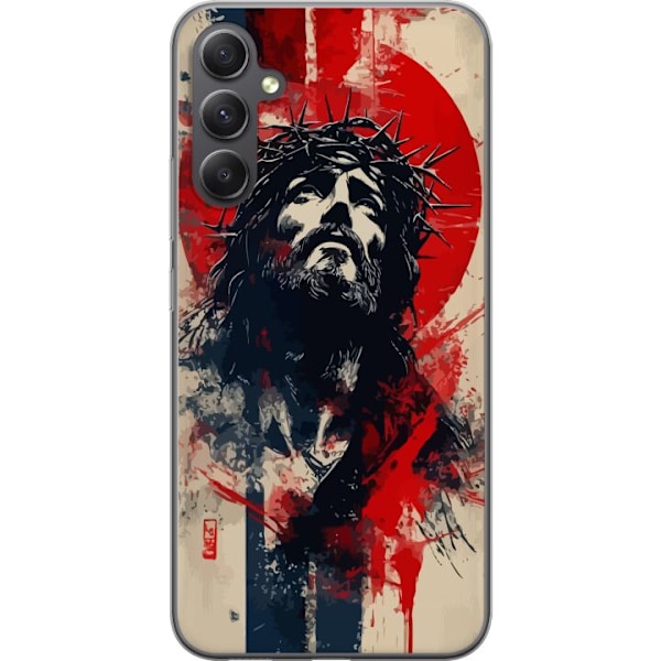 Samsung Galaxy S23 FE Läpinäkyvä kuori Jeesus ristillä - kristillinen aihe vahvalla symboliikalla uskosta ja toivosta