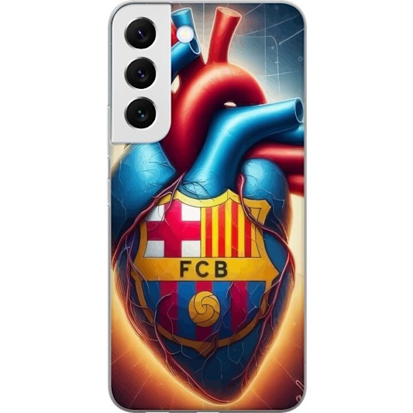 Samsung Galaxy S22+ 5G Genomskinligt Skal FCB Hjärta