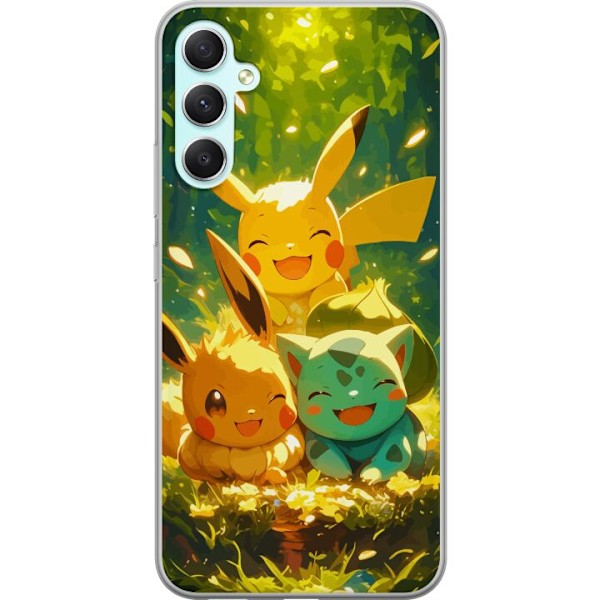 Samsung Galaxy A34 Genomskinligt Skal Pixelmonster spelstil – färgstark design för retroälskande gamers
