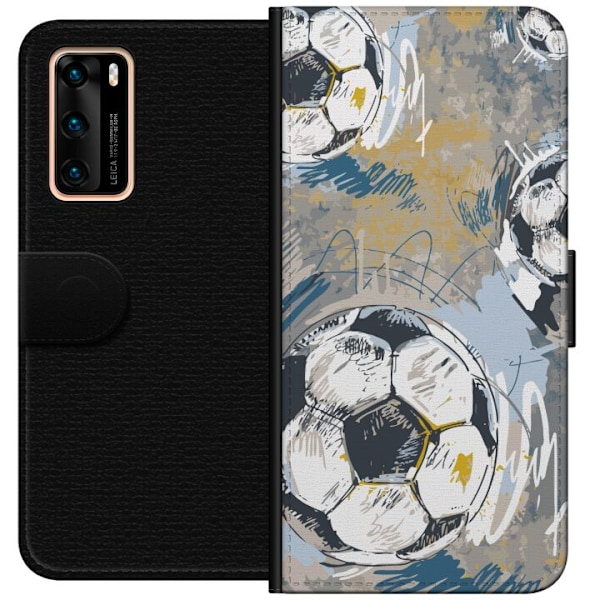 Huawei P40 Tegnebogsetui Fodbold