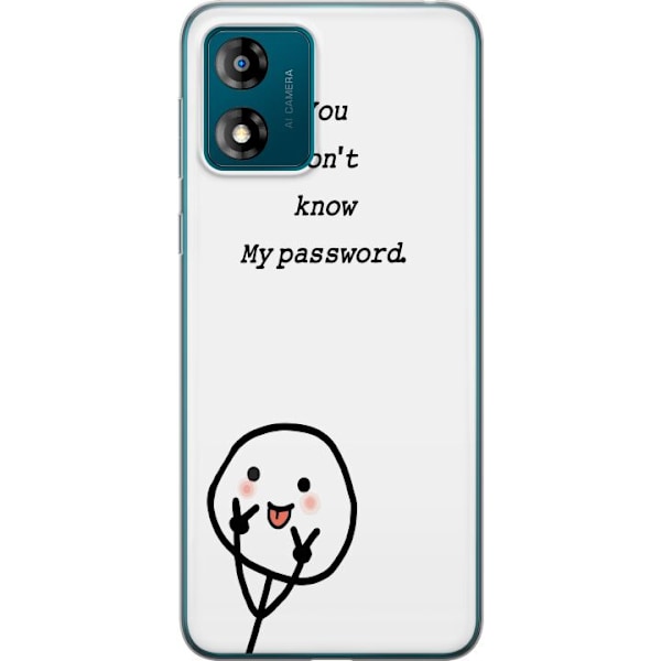 Motorola Moto E13 Gennemsigtig cover Du Kender Ikke Mit Adgangskode