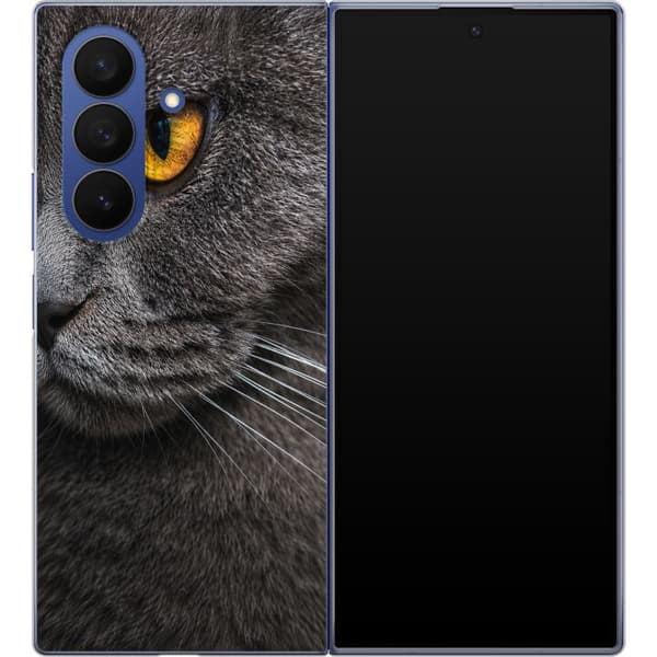 Kompatibel Mobilcover til Samsung Galaxy Z Fold7 Grå midnatskat grå