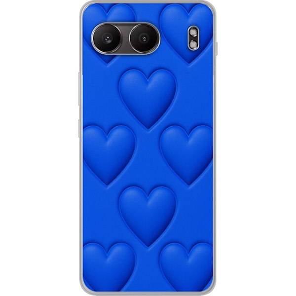 OnePlus Nord 4 Gennemsigtig cover Blå Hjerter