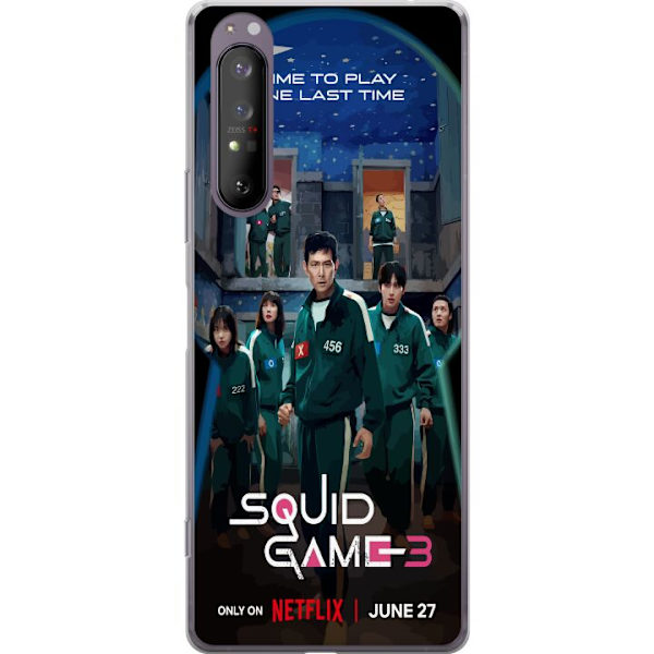 Sony Xperia 1 II Genomskinligt Skal Squid Game Säsong 3 Seriefigurer Populärt TV Serie Motiv Ikoner Spänning Drama Asiatisk Design Trend
