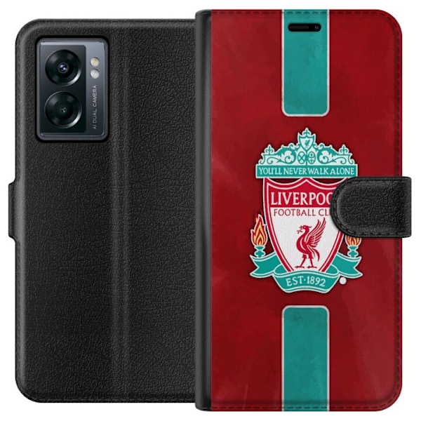 OnePlus Nord N300 Tegnebogsetui Liverpool FC - Klassisk Fodboldstolthed i Rødt