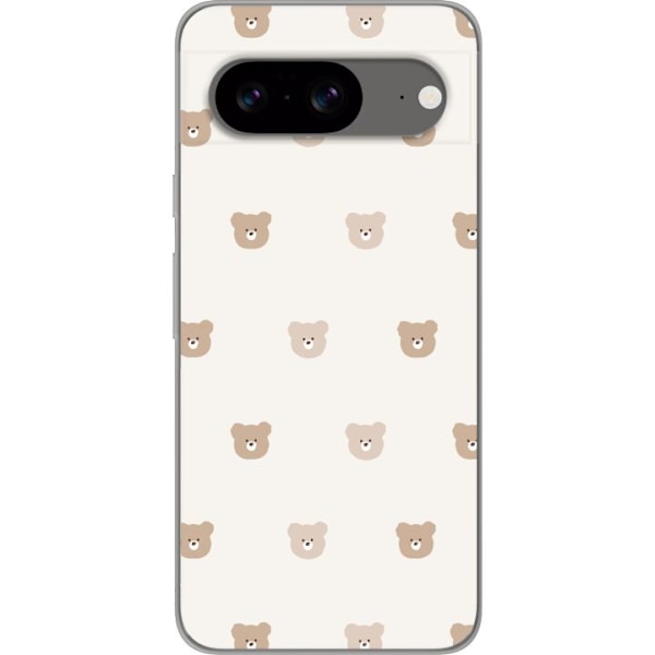 Google Pixel 8 Läpinäkyvä kuori Teddy-tausta - söpöt teddykarhut pehmeällä taustalla
