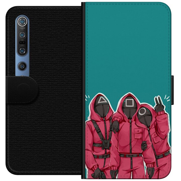 Xiaomi Mi 10 Pro 5G Tegnebogsetui Squid Game Karakterer Grafisk Design Seriefigurer Populær TV Motiv Asiatisk Stil Spændende Trend