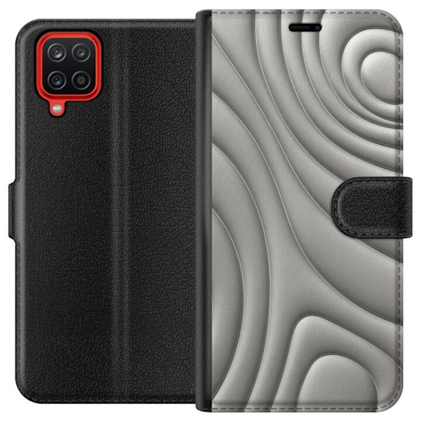 Samsung Galaxy A12 Plånboksfodral Silver Waves