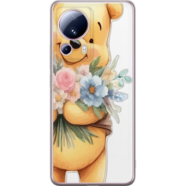 Xiaomi 13 Lite Gjennomsiktig deksel Nalle Puh med blomster - k