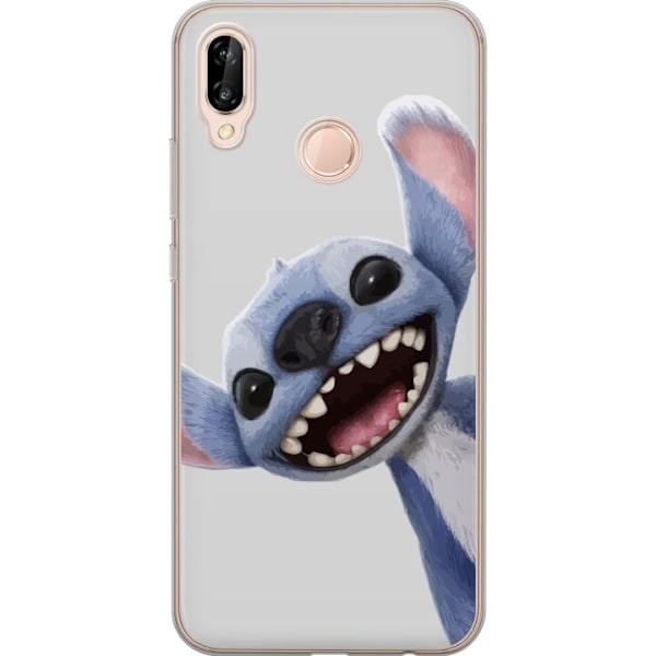 Huawei P20 lite Genomskinligt Skal Stitch i Fart – Kawaii Design för Fans & Barn