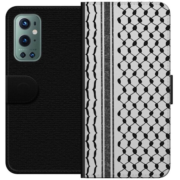 OnePlus 9 Pro Lompakkokotelo Palestiinalainen kuvio - perinteiseen tyyliin inspiroima keffiyeh-kangas