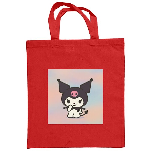 Tøyveske | Holdbar Handleveske i Tøy Kawaii Sanrio Kuromi Rød one size