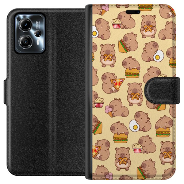 Motorola Moto G13 Lompakkokotelo Kawaii capybara puhelinkotelo useilla söpöillä hahmoilla