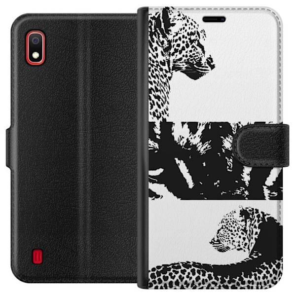 Samsung Galaxy A10 Lompakkokotelo Leopard Faces