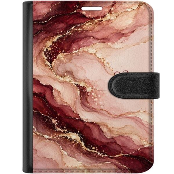 Kompatibelt Lommeboketui til Apple iPhone Duo Vinmarmor rosa